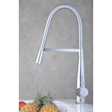 Brass Chrome Pull Down Kitchen Faucet Single Handle Spring Water Tap Mixer